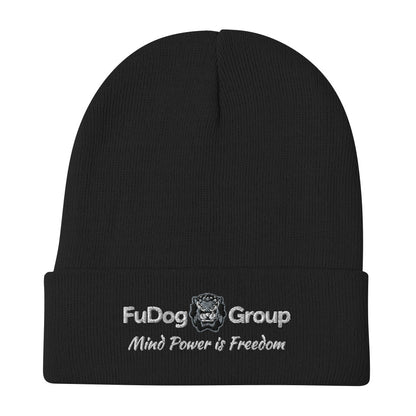 FuDog Embroidered Beanie Black